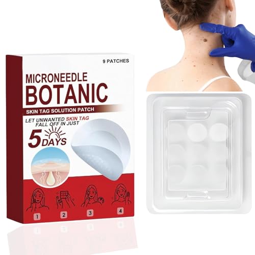 9pcs Microdarts Skin Tag Remover & Wart Removal Patches Natural Botanic Extract Microneedle Pimple Patch Kit Gentle & Effective Care Pads for All Skin Types