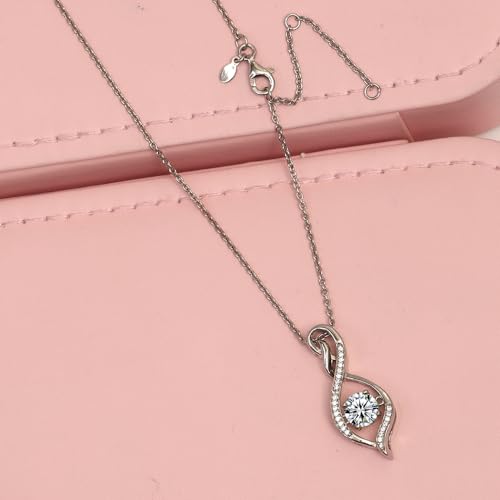 LeCalla 925 Sterling Silver Infinity Necklace Women | Women's Birthstone CZ Pendant Necklace | Necklace Gifts for Mom Daughter Christmas Birthday4