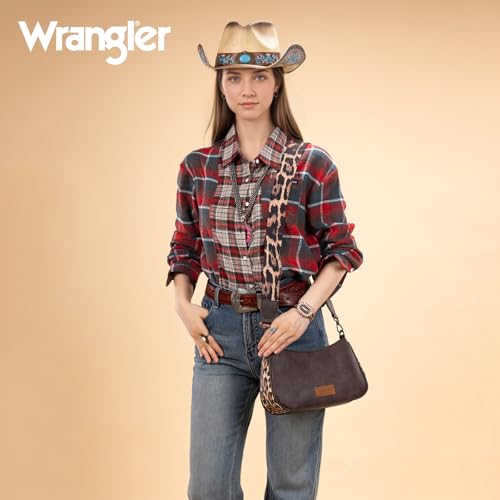 Image of Wrangler Western Shoulder Bag for Women Small Purse Aztec Hobo Bag Handbag with Detachable Strap