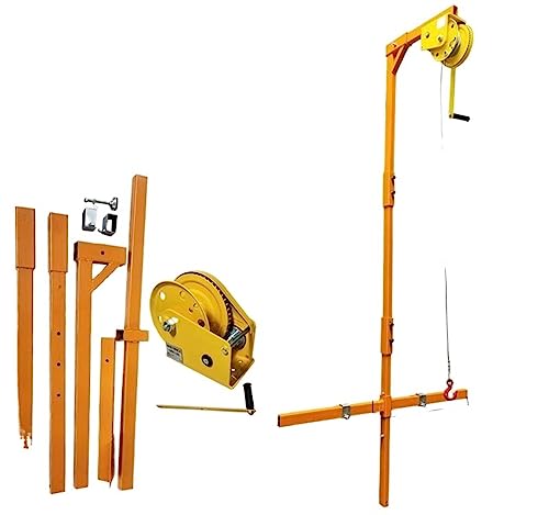 Self-Locking Winch + Bracket, Install The Air Conditioner External Unit Hoisting Machine Lift, High-Altitude Demolition Tools (Color : 3ph Brackets+20m Winch) (5ph Thickened Brackets+30m Winch)