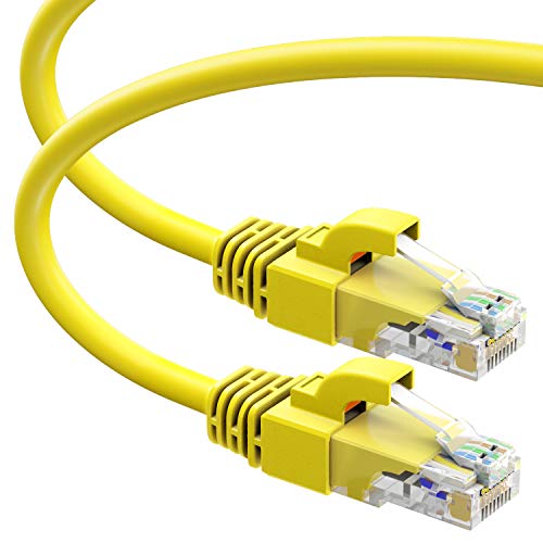 Maximm Cat6 Snagless Ethernet Cable - 30 Feet - Yellow - Pure Copper - UL Listed - Cable Ties Included