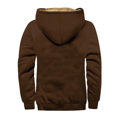 Hoodies for Men Full Zip Up Hoodie Thick Fleece Jacket Sherpa Lined Flannel Hoodie Fall Fashion Warm Soft Coat2