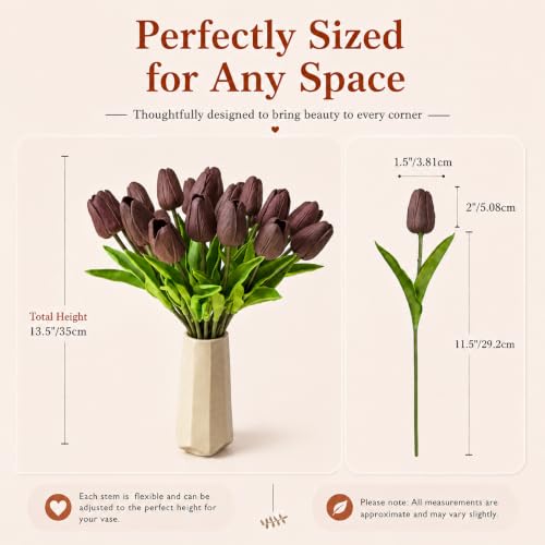 Image of Mandy's 20pcs Artificial Brown Tulips