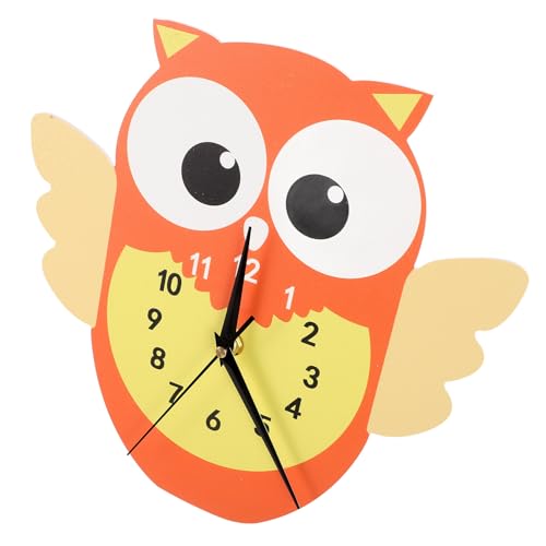 Homoyoyo Reloj de Pared Colgante de Búho de Dibujos Animados Silencioso para Habitación Infantil sin Pilas Diseño Decorativo para Dormitorio y Estudio