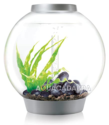 Image of biOrb Classic 60 Acrylic 16-Gallon Aquarium with Multi-Color Remote-Controlled LED Lights Modern Tank for Tabletop Display, Silver