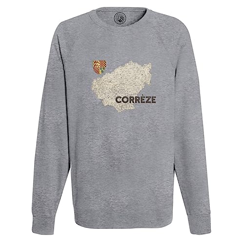 Sweat Homme Corrèze 19 motif carte ancienne Aquitaine