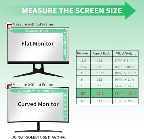 DEJIMAX 2 Pack- 32 Inch Curved Computer Privacy Screen Filter for 16:9 Widescreen Computer Screen Protector Computer Screen Privacy Shield Anti Glare and Blue Light by DEJIMAX - Image 6