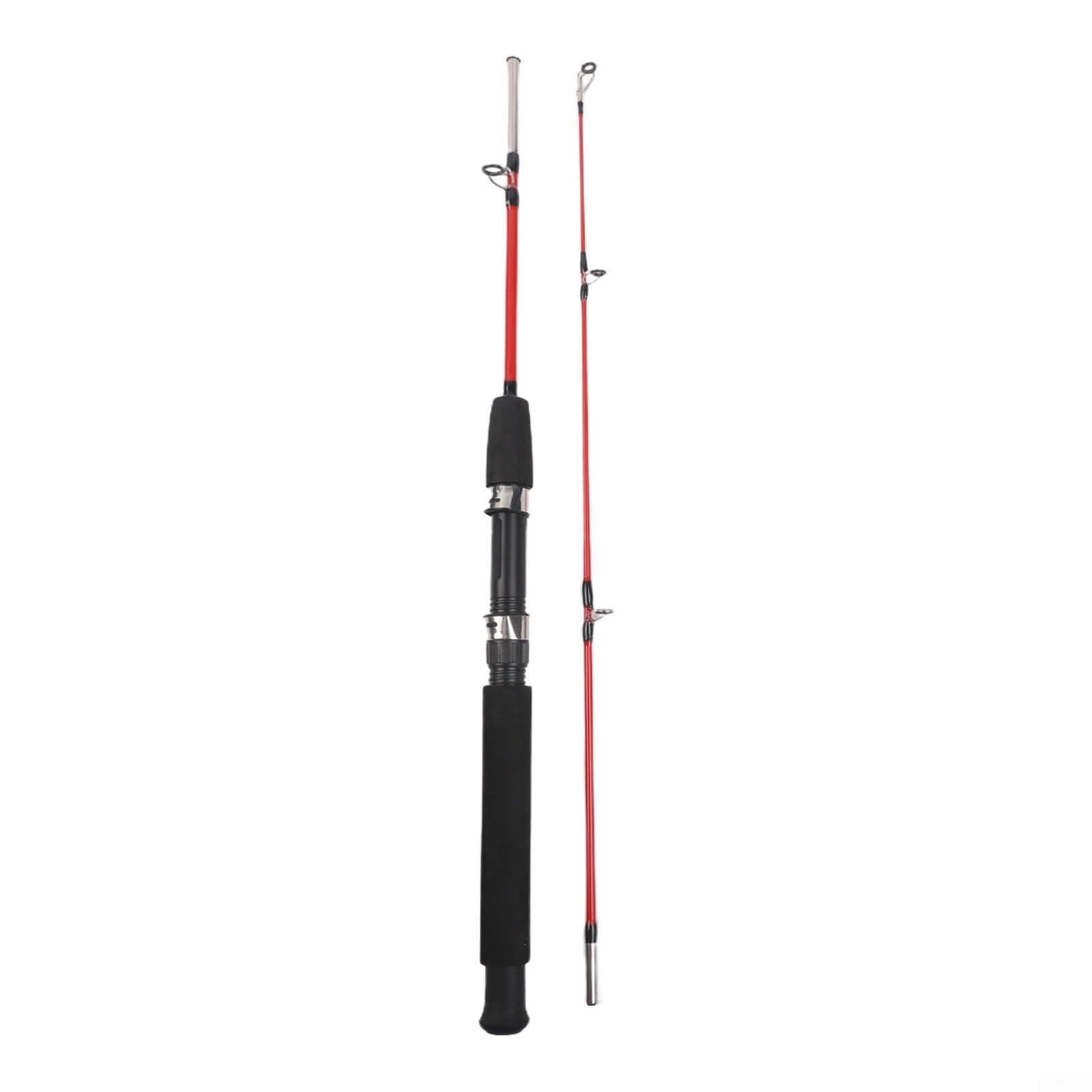Caña de pescar de 1 m de FRP telescópica, portátil, sensible, diseño suave, ligera, 106,5 g, para pesca al aire libre, rojo y verde