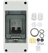 DC Miniature Circuit Breaker, 2 Pole DC1000V 20Amp Isolator with Waterproof Cover Disconnect Swit...