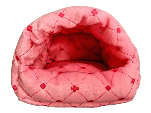 Image of WOWOWMEOW Small Animals Warm Hanging Cage Cave Bed for Hamsters, Guinea-Pigs, Rats and Chinchillas (M, Poker-Pink)