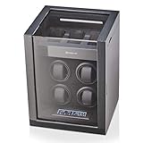 TIMECUBE Watch Winder for 4 Watches with 15 Winding Programs and 3 Watch Storage Slots (Carbon)