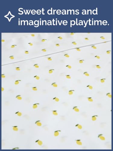 Image of Kids Queen Size Lemon Bed Sheets - 4 Piece Kids Lemon Sheet Set - Citrus Fruity Bedding - Ultra-Soft, Cute & Cozy - Breathable & Machine Washable - Vibrant Bed Set for Boys, Girls, Teens & Toddlers