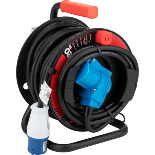 Enrouleur Schuko/CEE P17 20m Protec noir et bleu pour camping-car - 8