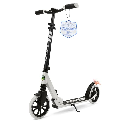 SereneLife Folding Kick Scooter, Kick Scooter for Kids Ages 8–12, Boys, Girls, Teenagers 11–15, Stunt Folding Scooter, Adult Scooter with Big Wheels, Lightweight & Adjustable