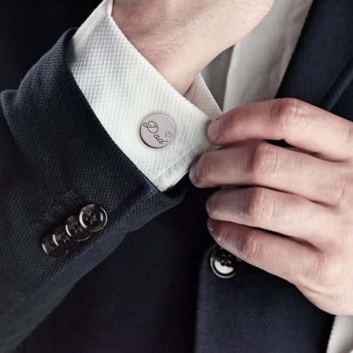 Custom Cufflinks for Men | Personalized Cufflinks & Tie Clip | Engraved Cuff Links for Man | Customized Initial Cufflink | Monogram Gifts for Wedding Groom4