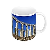 Taza con diseño de Templo de Poseidon Sounio Grece Antique Patrimonio Mundial