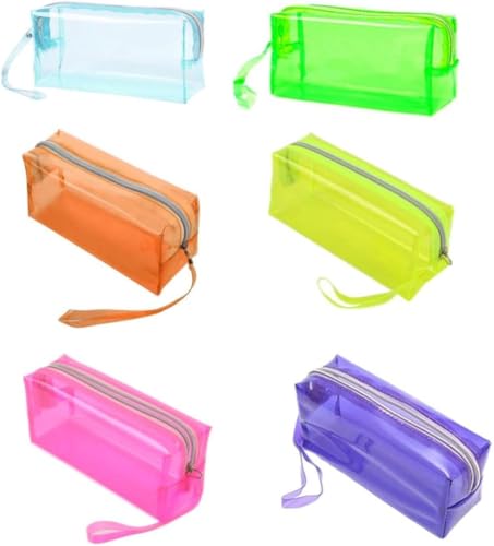 Image of Amazon Brand - Umi Clear Pencil Pouch PVC Large Pencil Case Zippered Waterproof Stationery Pouch for Students Yellow,Pencil Case,Office Supplies (Purple)