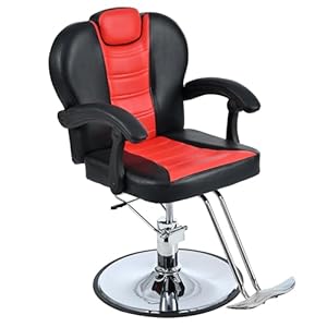 Reclining Barber Chair Salon Chair for Hair Stylist with Heavy Duty Hydraulic Pump, 360° Rotation, Tattoo Chair Shampoo Beauty Salon Equipment