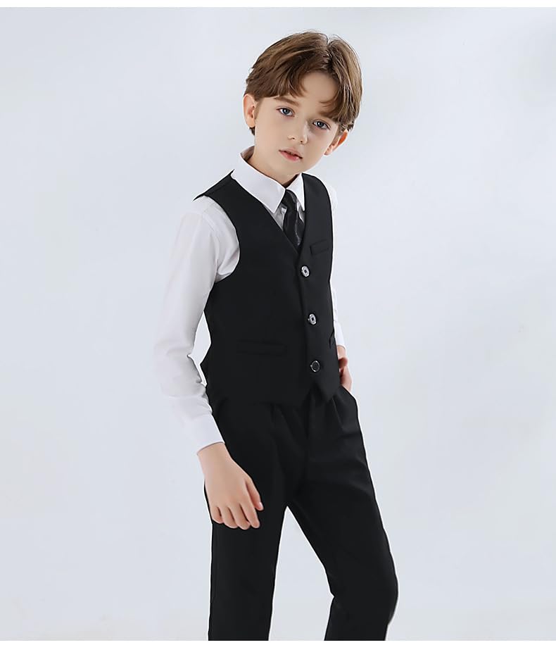 SevenBoy Kids Vest for Boys 4 Button Formal Suit Vest Children's Suit Vest2