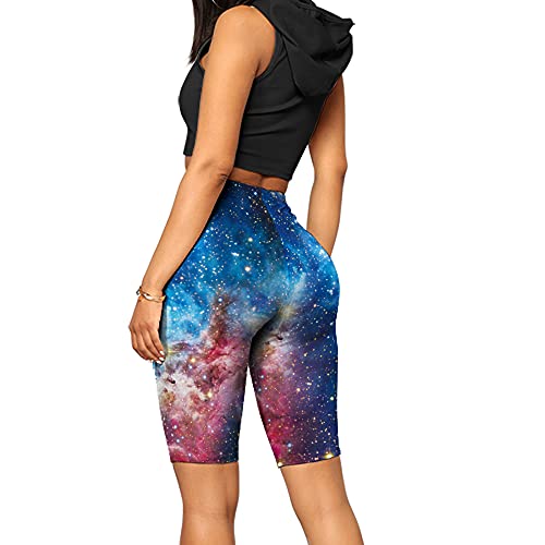 Color Cosplayer Biker Shorts Women High Waist Print 8 Inch Yoga Workout Athletic Running Compression Exercise Gym Shorts thumb #4