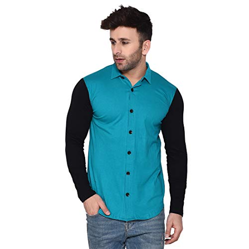Image of Geum Men's Cotton Full Sleeve Spread Collar Casual Shirt