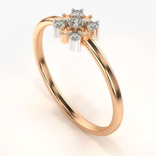 Image of Sterling Silver & Certified Lab Grown Diamond 0.09cts | Ring For Women /Girls | Stylish & Elegant | VGR0398
