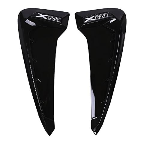 METYOUCAR ABS Xdrive Shark Gills Side Fender Vent Decoration Trim for BMW X5 F15 X5M F85 14-17(Black+White) Cover