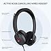 Yealink UH48 ANC USB Headset with Microphone, Active Noise Cancelling Wired Headphones for PC Computer, Works with Zoom Teams and Other Call Platforms, All Day Comfort, Mute Button