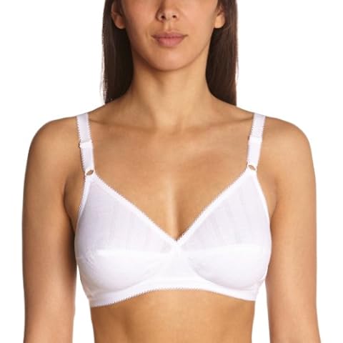 Playtex Esenciales Basic Cotton Sujetador SIN Aros Bra, Blanco, 90C Womens Cover