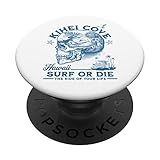 Hawaii Kihei Cove Surfing Girl Pacific Ocean Surf Board Men PopSockets Swappable PopGrip