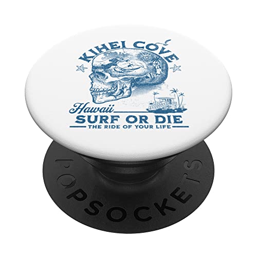 Hawaii Kihei Cove Surfing Girl Pacific Ocean Surf Board Men PopSockets Swappable PopGrip