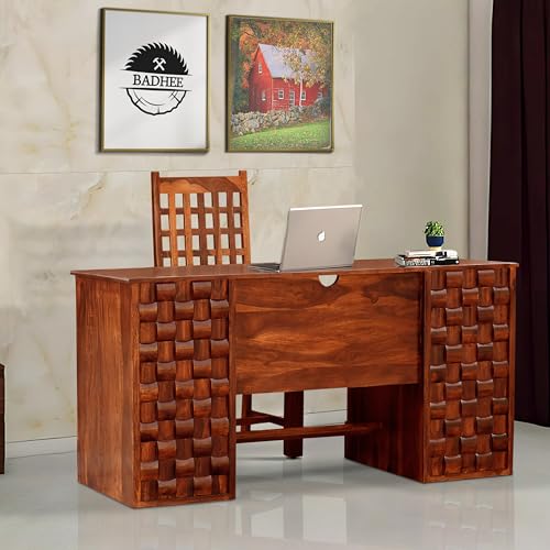 Image of Solid Sheesham Wood Study Table for Adults | Computer Table for Home | Wooden Writing Desk | Office Table for Office Work | Work from Home Table with 2 Drawers (8)