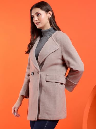 Image of KOTTY Womens Cotton Blend Standard Length Elegant Style Coat - Classic Style with Modern Detailing