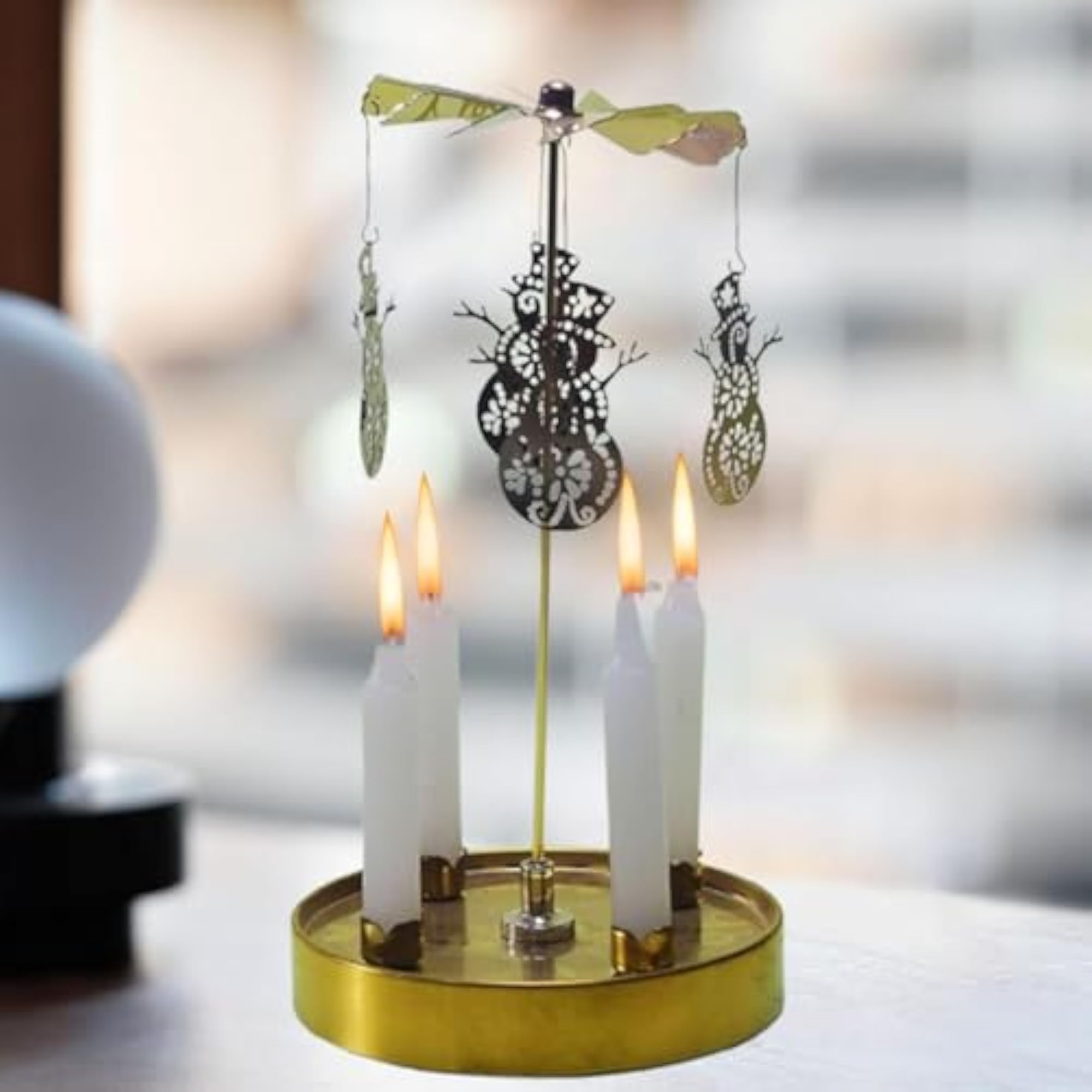 Rotating Spinning Candle Holder for Dining Desk
