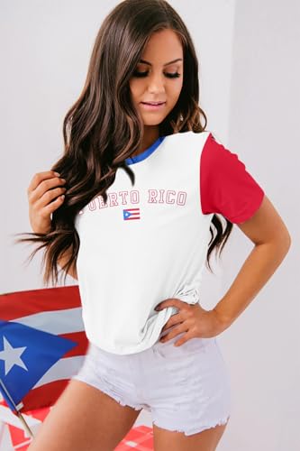 Boricua Puerto Rican Shirt Women Puerto Rico Flag T-Shirt Cute PR Puerto Rican Pride Color Block Tee top4