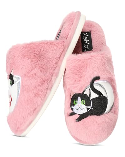 MeMoi Women's Teacup Kitty Plush Slippers2