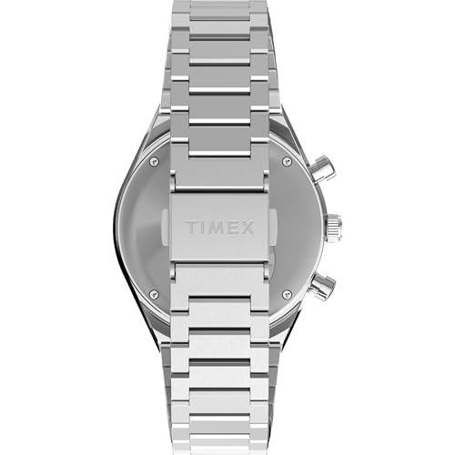Image of TIMEX Q Sport Analog White Round Dial & Silver Stainless Steel Bracelet Band Water Resistant Men's Wrist Watch - TW2Y36200IK