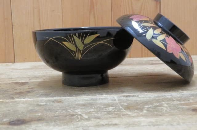 漆器 椀 黒色 和風模様