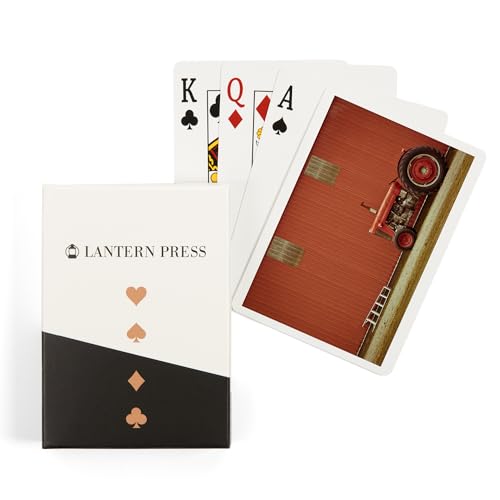 Set de 52 cartas de póker Lantern Press Red Tractor