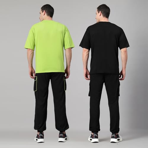 Image of CHKOKKO Men Printed Casual Summer Wear Coords Stylish Gents Cord Set Half Sleeves Co Ord Track Suit Round Neck Western Co-ord Set