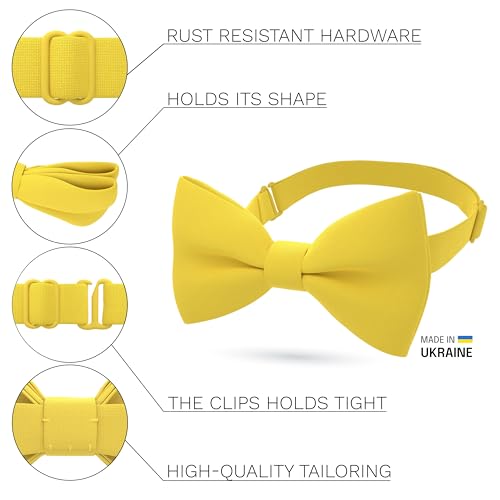 Image of Bow Tie House Mens Bowties Pre-tied Shape Clip on Bowtie Solid Men Formal Wear for kids, baby boys, toddler any age bow ties