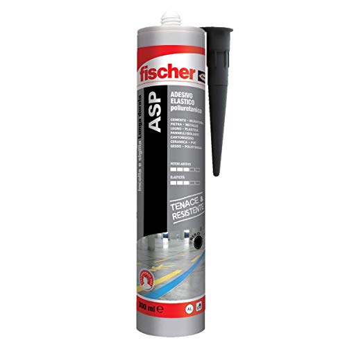 Fischer ASP Nero, Adesivo Sigillante Tenace e Resistente per Giunti a Pavimento, in Facciata, Condotte, Lamiera e Carrozzeria, Cartuccia in Alluminio 300 ml, 544918
