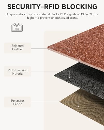 Bostanten Leather Wallet For Women Rfid Blocking Zip Around Credit Cards Holder Phone Clutch Brown thumb #4
