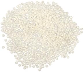 Craft Medley 850 Piece Acrylic Pearl Beads, 3mm, Ivory