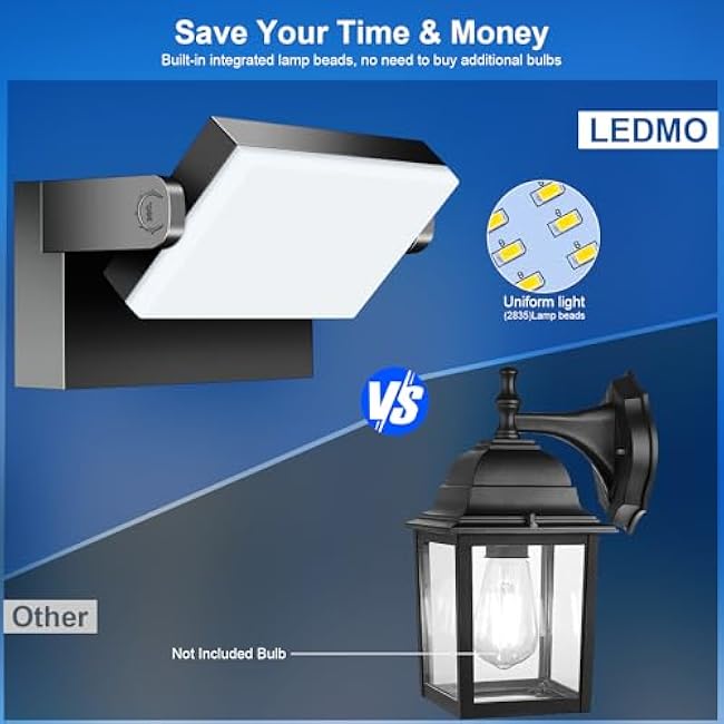 LEDMO LED Flood Lights 60W Wall Pack 5000K