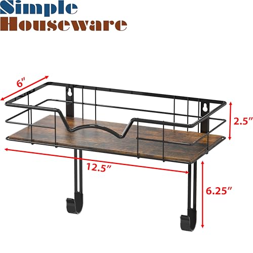 Simple-Houseware-Wall-Mount-Ironing-Board-Holder-wHanger-Shelf-Black