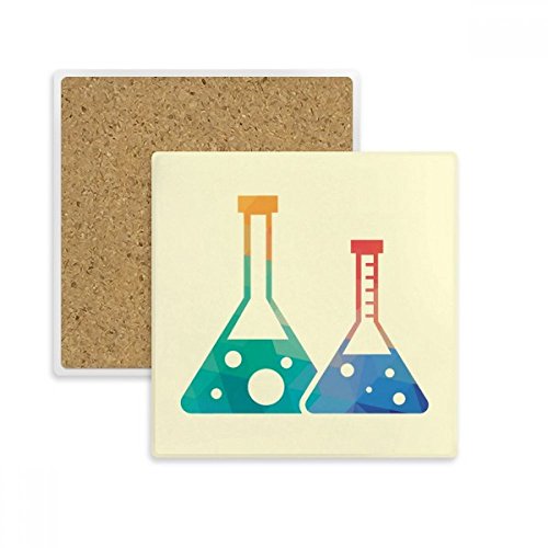 Sous-verre carré en pierre absorbante chimie flasques coniques multicolore - 2