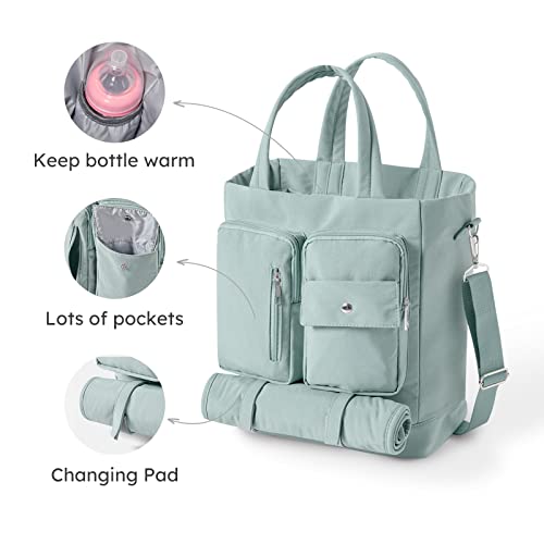 Patpat Diaper Bag Tote, Women Tote Bag With Changing Station, Insulated Pockets Stylish Travel Bag Fashion Crossbody Bag Handbag Bag For Mom #TOP3