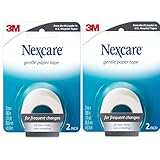 Nexcare Gentle Paper First Aid Tape, 2 Inch x 10 Yards (Pack of 2), Hypoallergenic Medical Tape for Sensitive Skin, Latex-Free