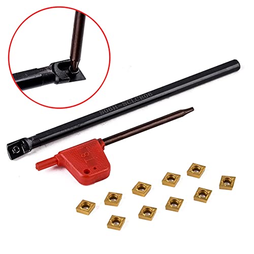 Set herramienta torneado con 10 inserciones carburo y llave T8 miniatura 2